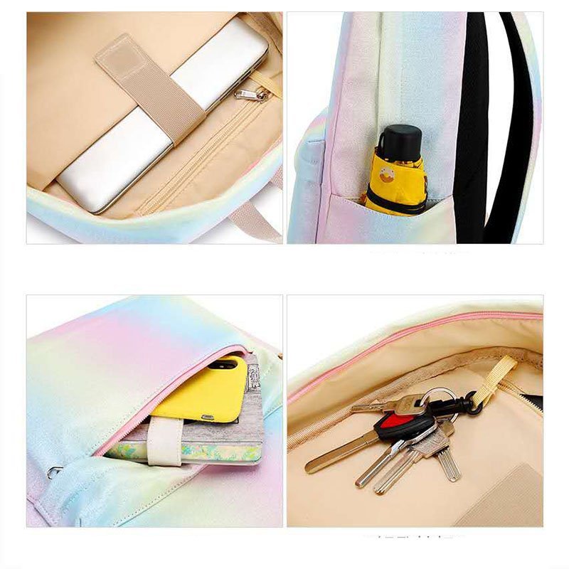 Rainbow Teen Girls School Backpack - 图片 2
