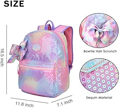 Sequins Fabric School Bag - 图片 4