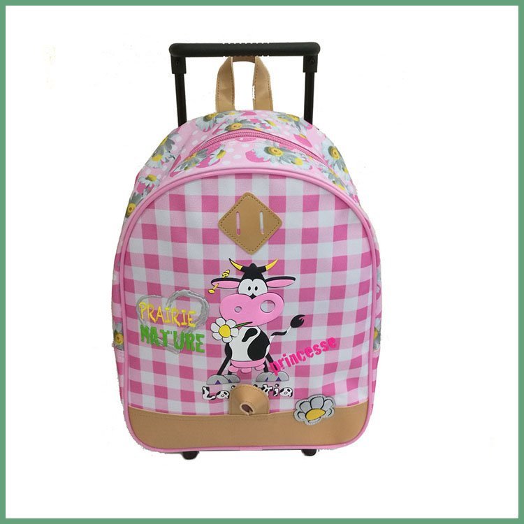 trolley kids bag with fashion pattern