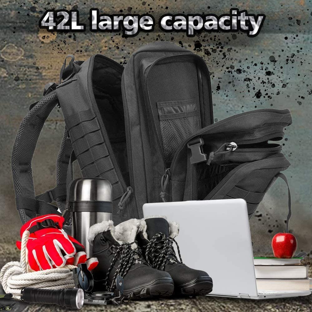 Military Tactical Backpack, Large Military Pack Army 3 Day Assault Pack Molle Bag Rucksack - 图片 7