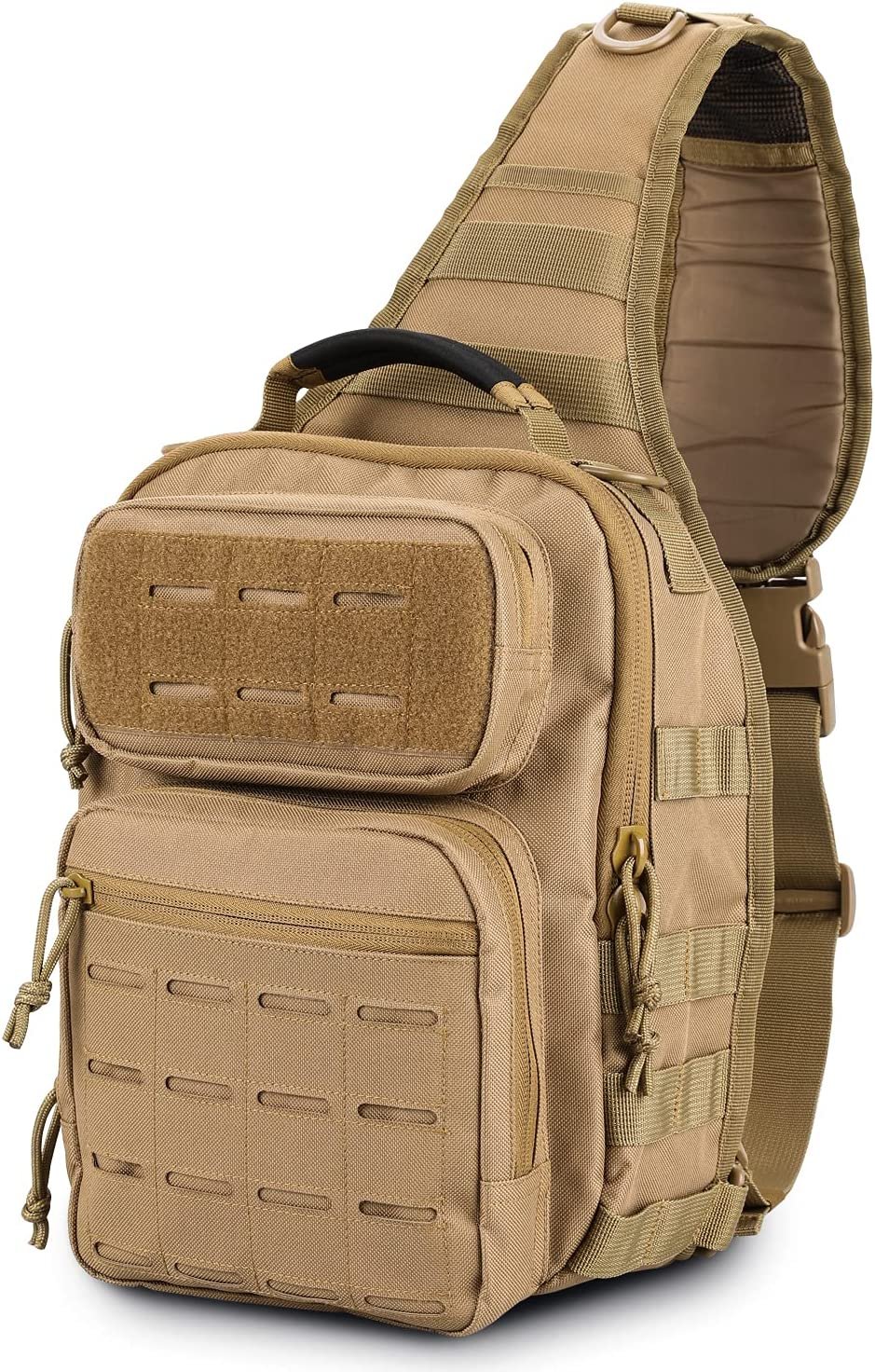 Tactical Sling Bag Pack Military Rover Shoulder Sling Backpack Molle Assault Range Bag EDC Diaper Bag Day Pack Black - 图片 6