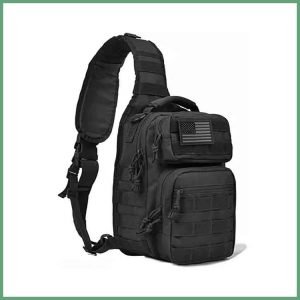 Tactical Sling Bag Pack Military Rover Shoulder Sling Backpack Molle Assault Range Bag EDC Diaper Bag Day Pack Black