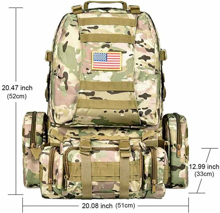 Camping tactical backpack Tactical Military Backpack Army Pack Bag Detachable Rucksack - 图片 3