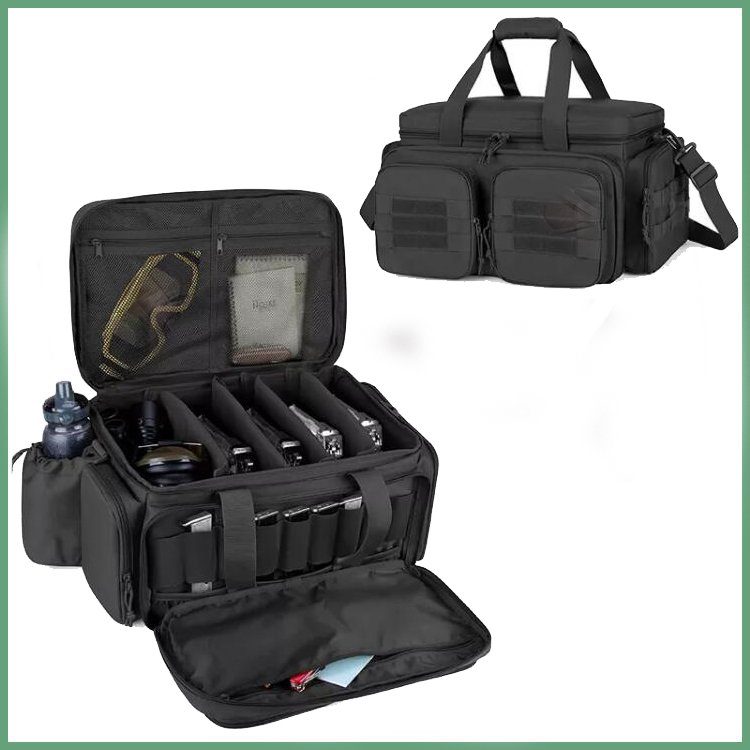 Army Bag Tactical Range Bag Shooting Range Duffle Bag with 9X Magazine Slots for Hunting