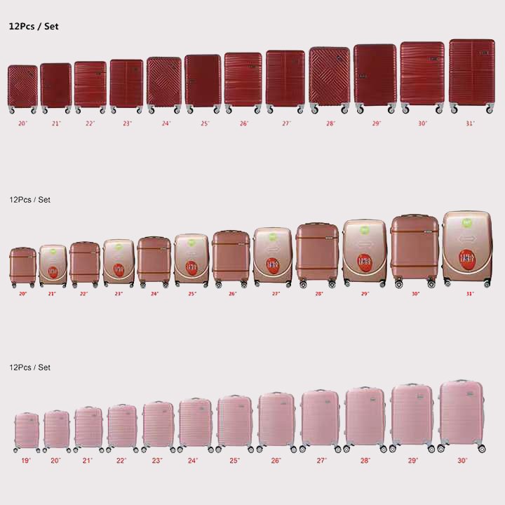 18/19/20/21/22/23/24/25/26/28/29 inch 12pcs Set Semi Finished PP Polypropylene Luggage - 图片 2
