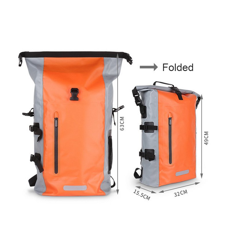 Waterproof Dry Backpack, Roll Top with Inside Pockets - 图片 4